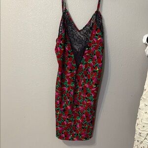 Victoria's Secret vintage  Floral Chemise - Red and Black